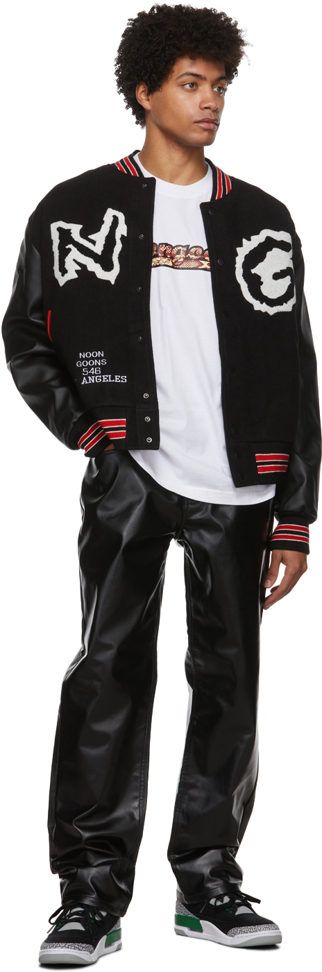 Noon Goons Black Skyline Varsity Jacket | Smart Closet