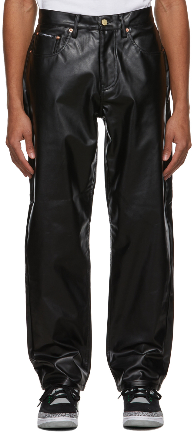 Noon Goons: Black Series Faux-Leather Pants | SSENSE UK
