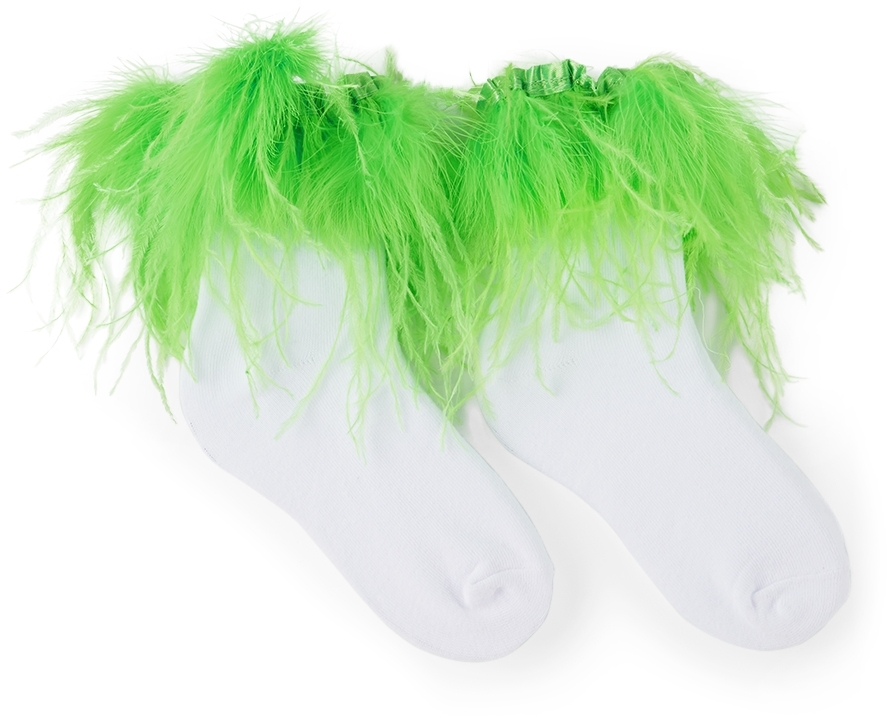 SSENSE Exclusive Kids White & Green Sukie Socks Ssense Abbigliamento Intimo Calze 