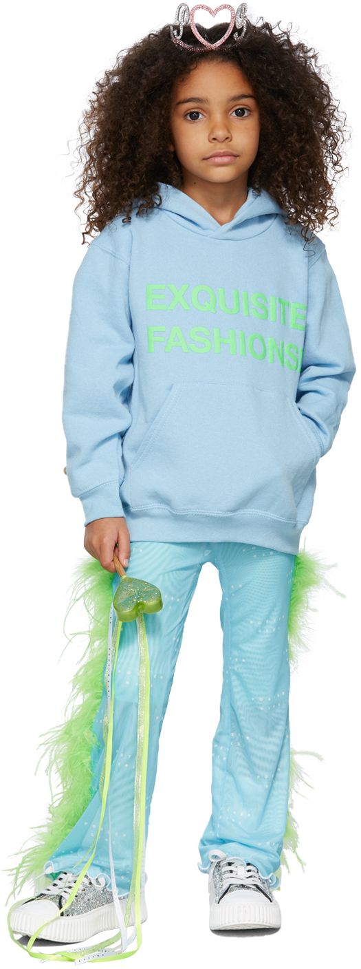 SSENSE Canada Exclusive Kids Blue 'Exquisite Fashions!' Hoodie by