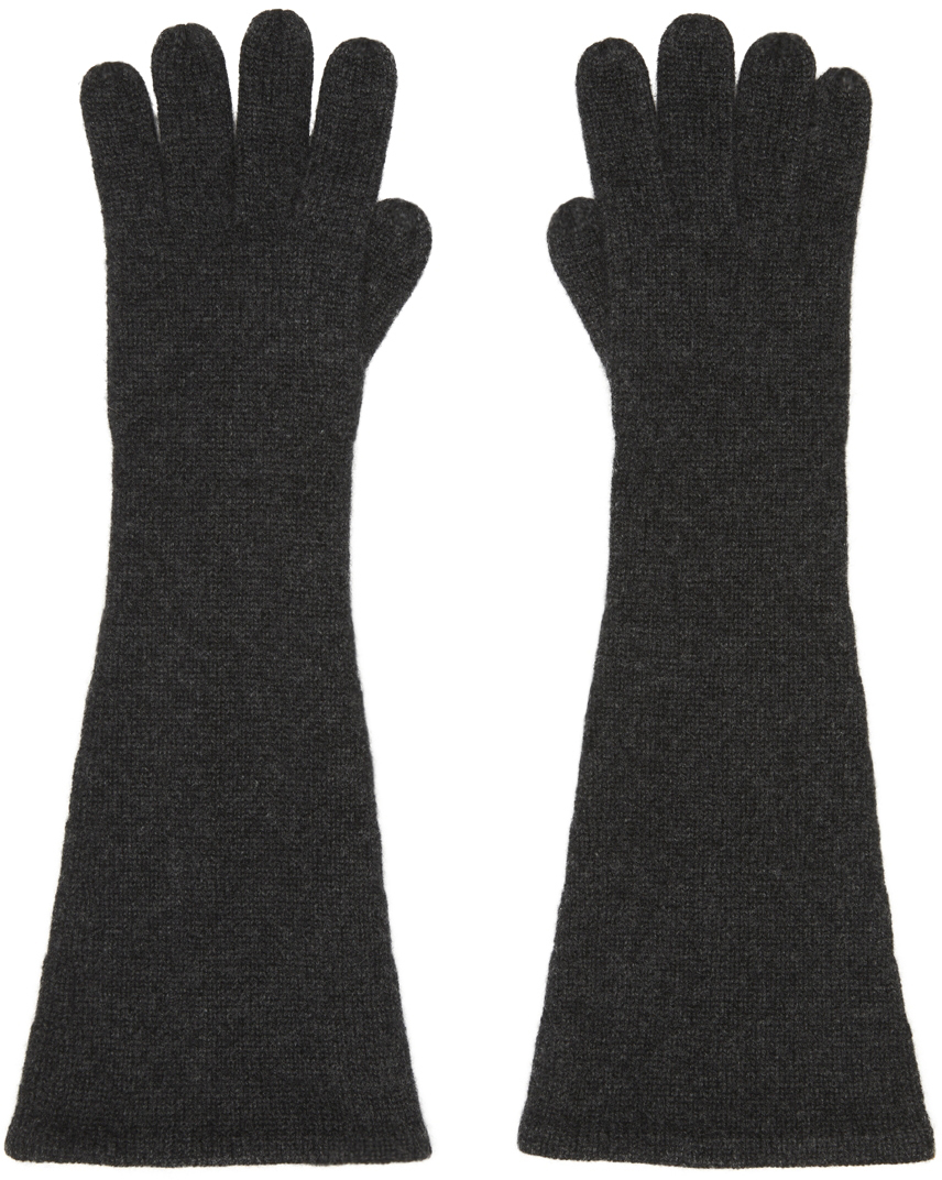 Totême Grey Cashmere Gloves