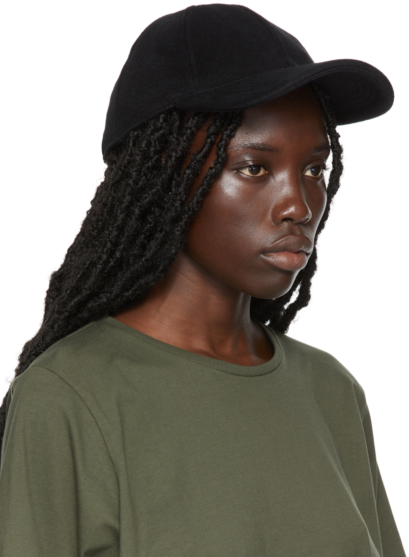 Totême Black Wool Double Baseball Cap | Smart Closet display picture 3