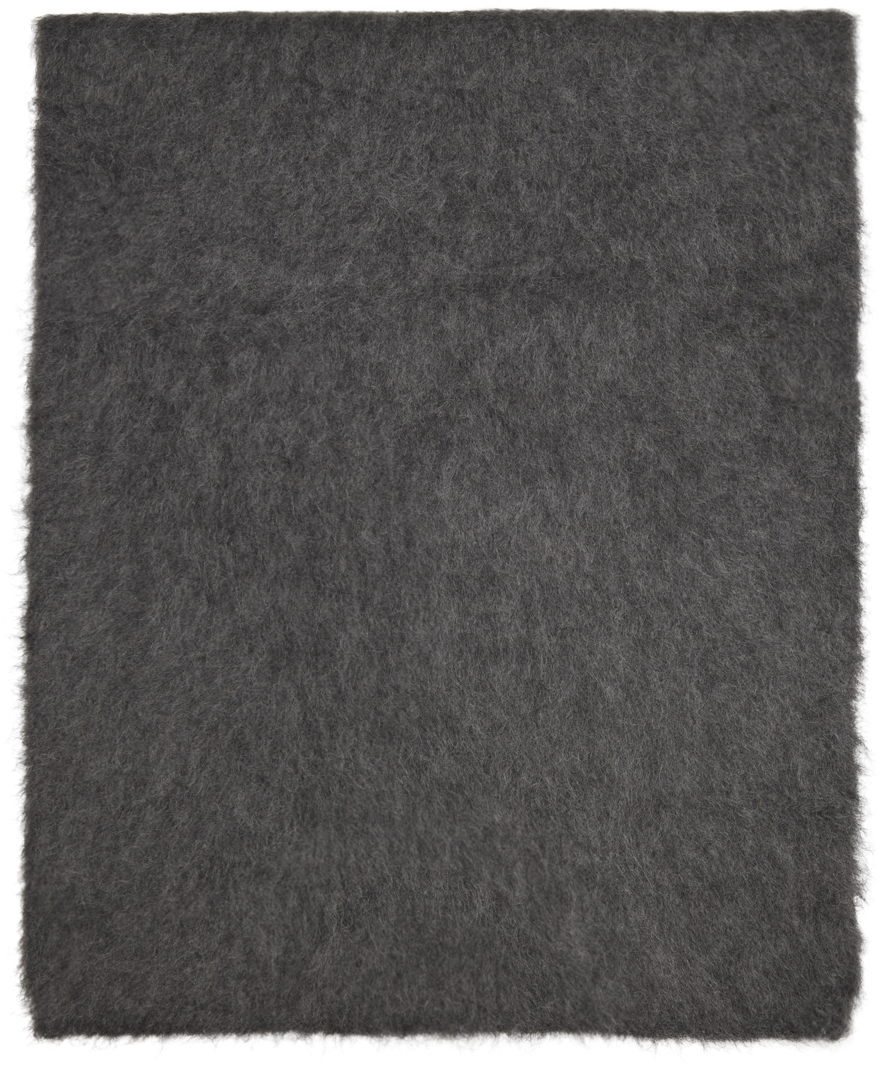 Brushed alpaca blend scarf light grey mélange – TOTEME
