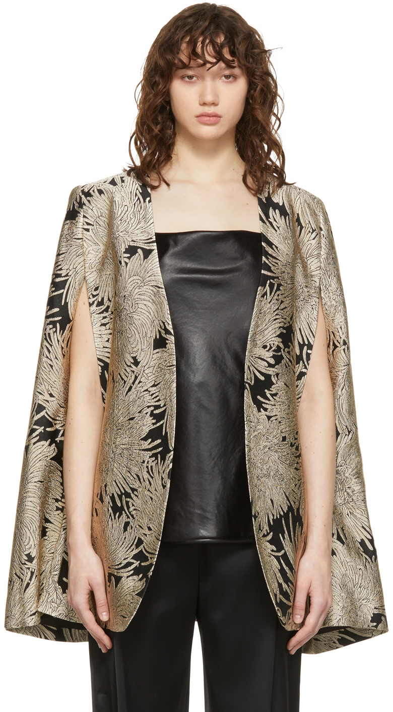 TOTEME: Black & Off-White Dinner Cape Blazer | SSENSE