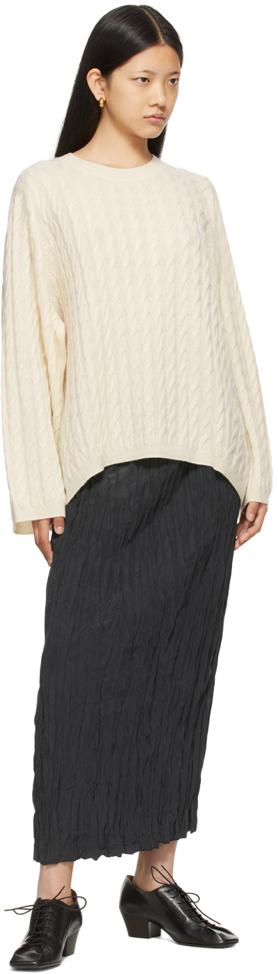 Cashmere cable knit off-white – Totême