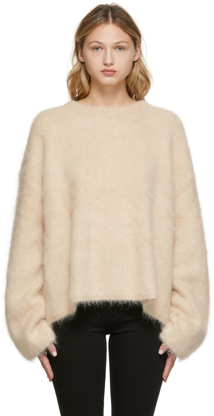 toteme boxy alpaca knit creme