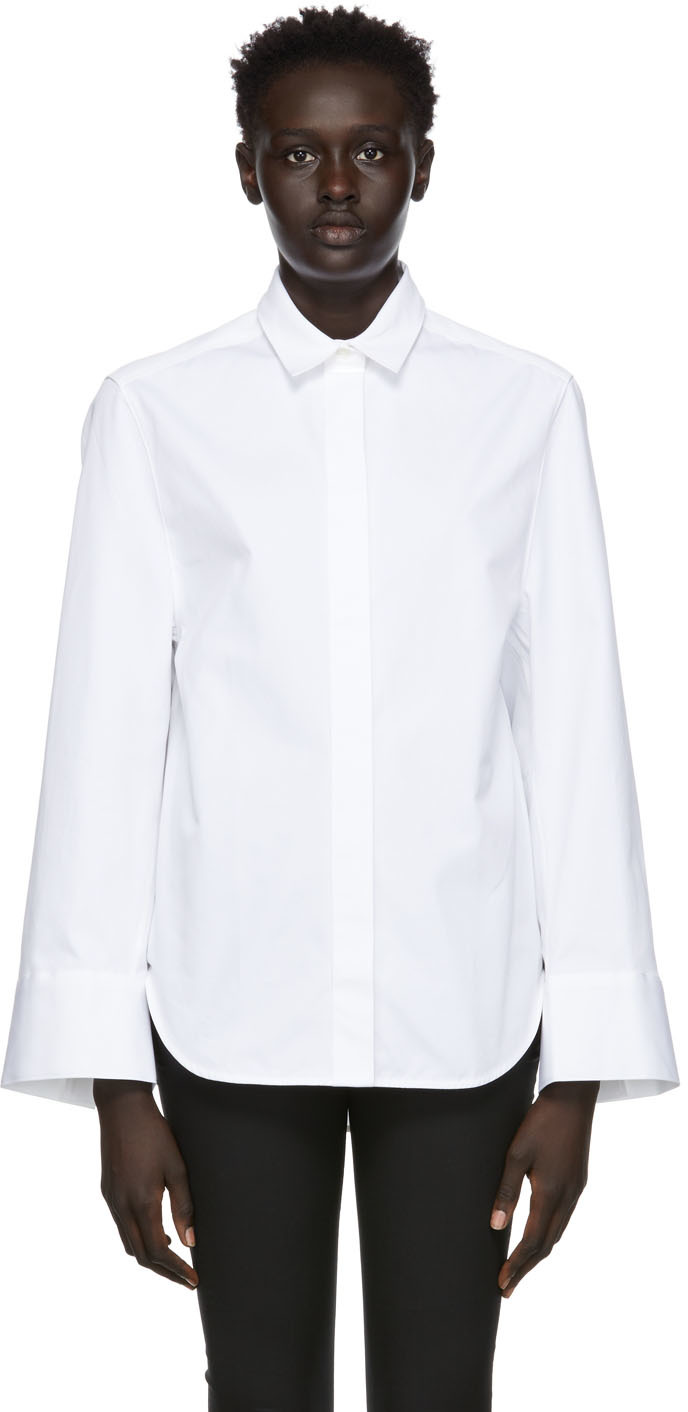 Totême: White Heavy Cotton Shirt | SSENSE