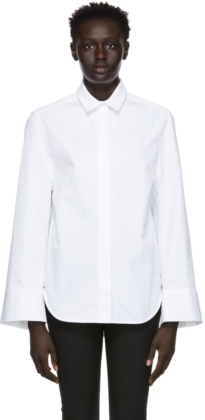 TOTEME: White Heavy Cotton Shirt | SSENSE