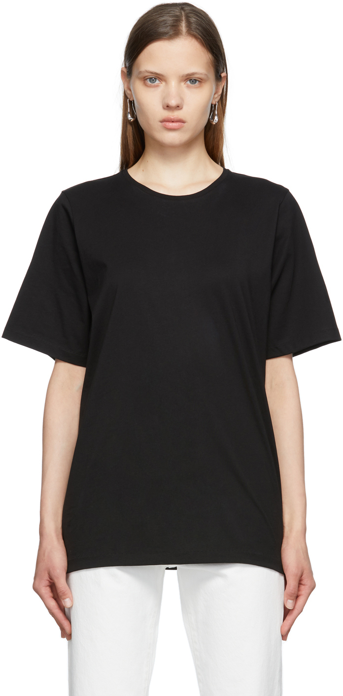 Totême Black Organic Cotton Oversized T-Shirt