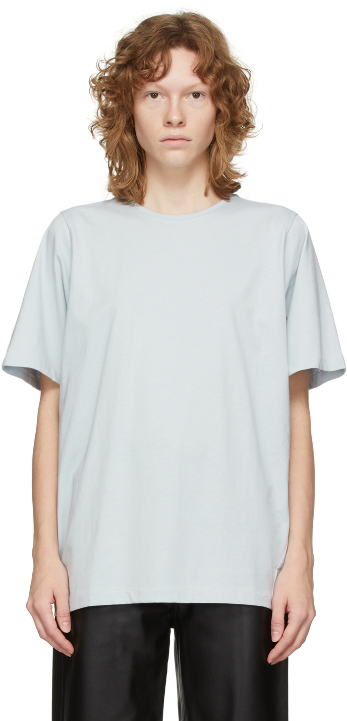 Click to view more detailed imagery on our partner's website Totême Blue Organic Cotton Oversized T-shirt In 409 Vintage Blue