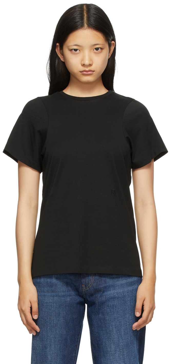 Totême Black Curved Seam T-Shirt