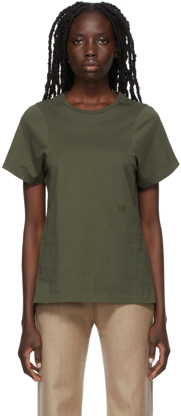 Totême Green Curved Seam T-Shirt