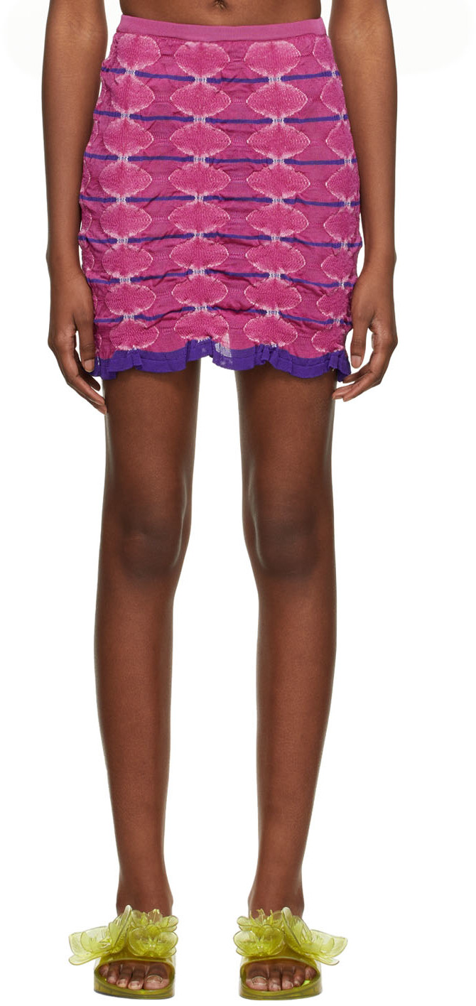 Gimaguas SSENSE Exclusive Pink & Purple Graphic Miniskirt
