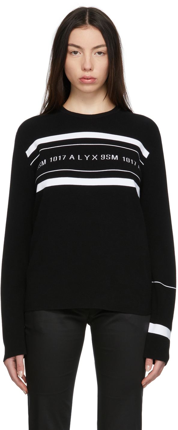 1017 ALYX 9SM Black White Band Logo Sweater