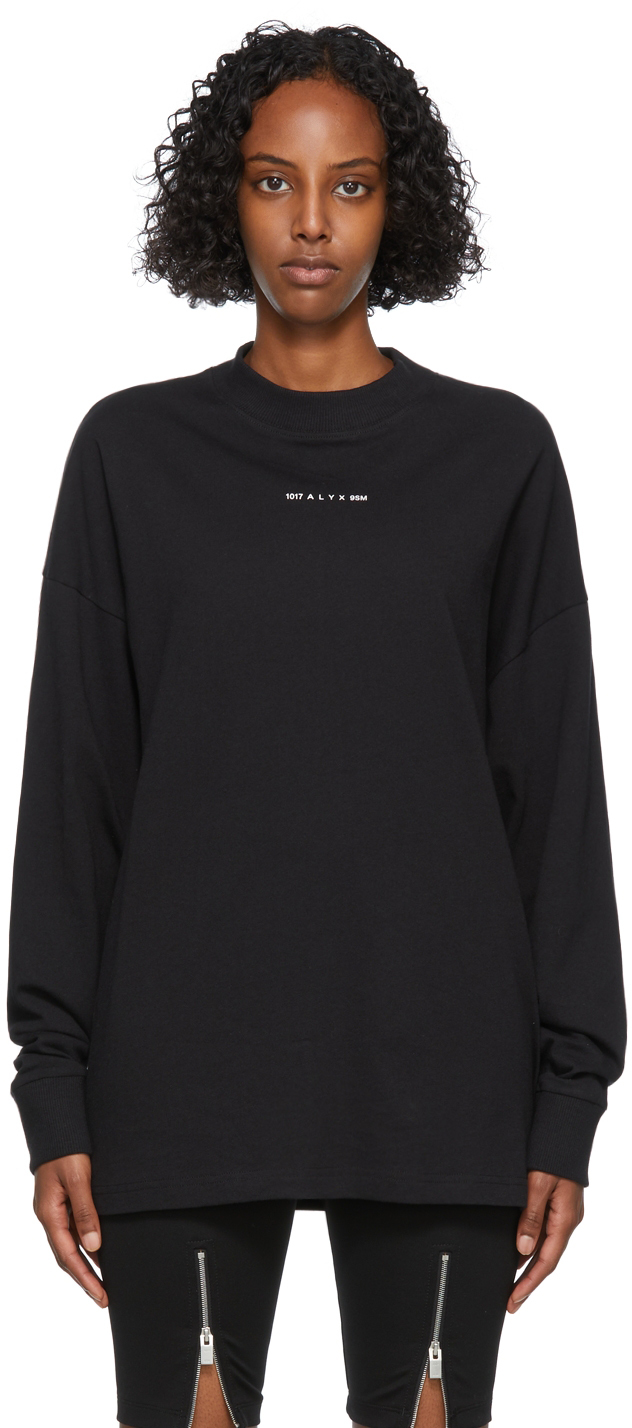 1017 ALYX 9SM Black Visual Logo Long Sleeve T-Shirt