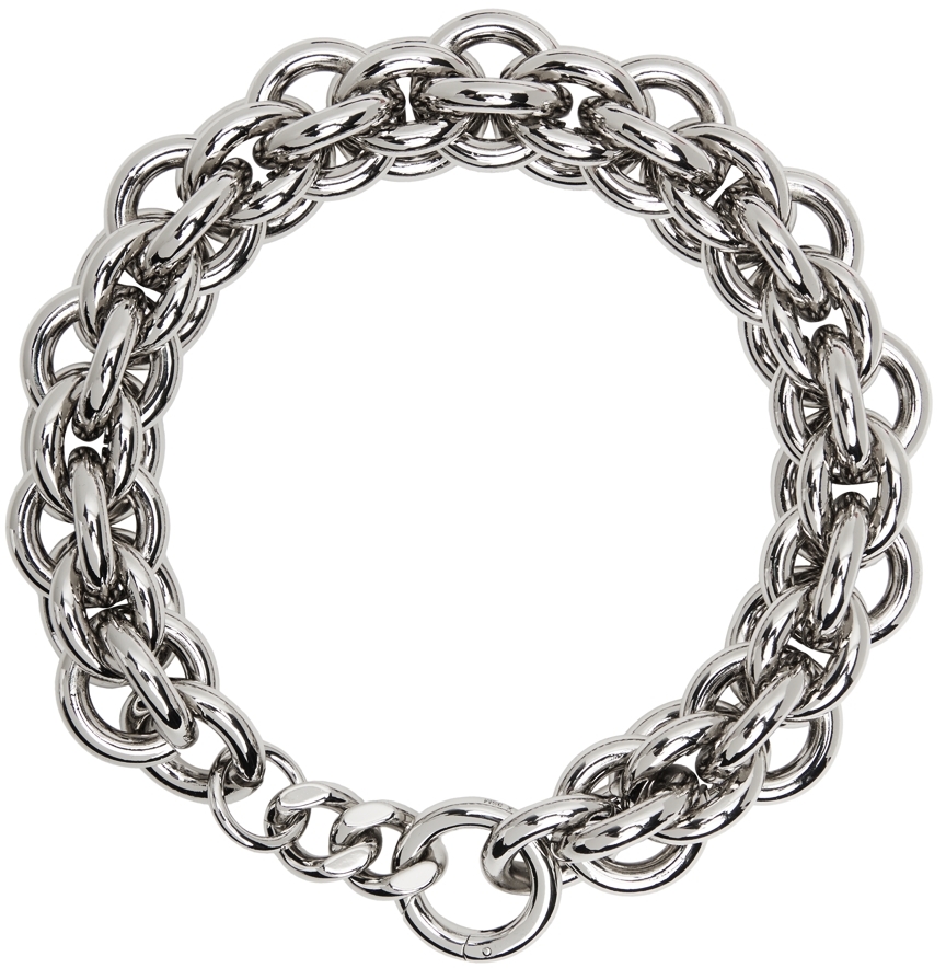 1017 ALYX 9SM Silver Dual Chunky Chain Necklace