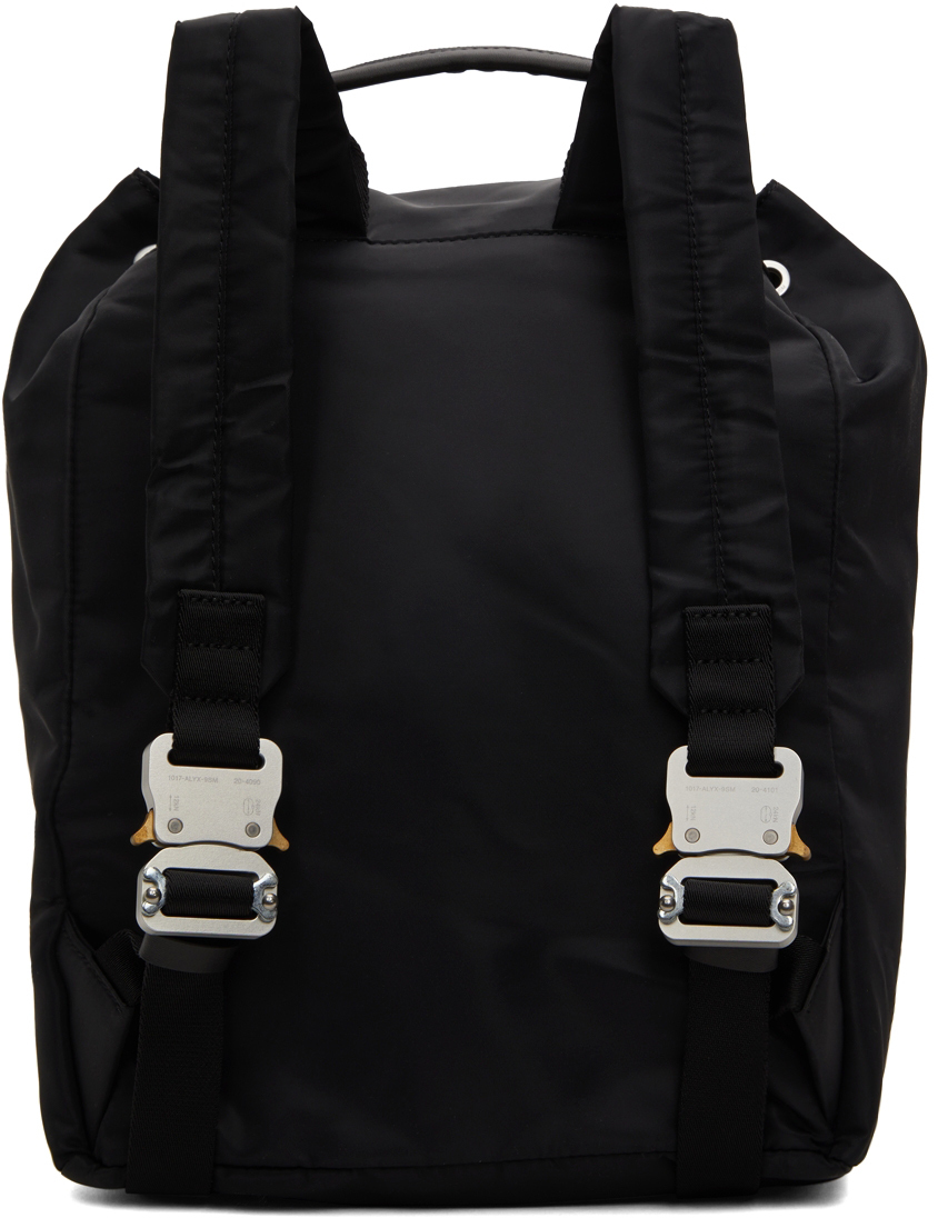 1017 ALYX 9SM Backpack - X Black Nylon Backpack With Rollercoaster