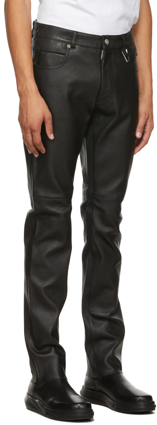 1017 ALYX 9SM Black Leather 6 Pocket Trousers | Smart Closet