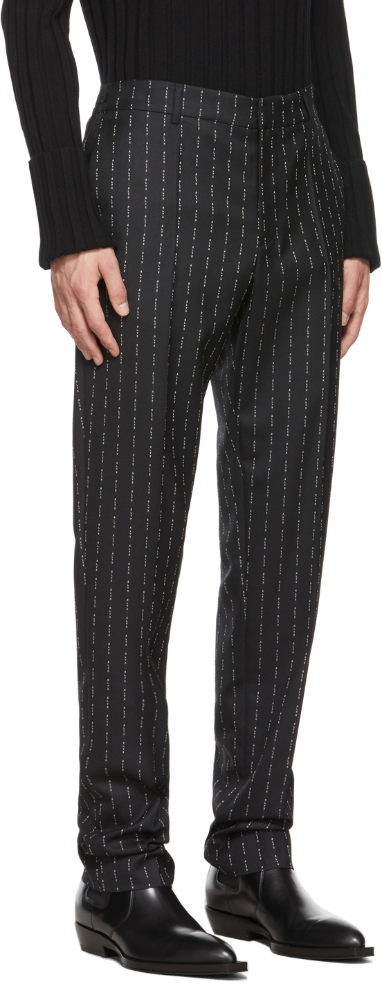 1017 ALYX 9SM Black Logo Pinstripe Trousers | Smart Closet