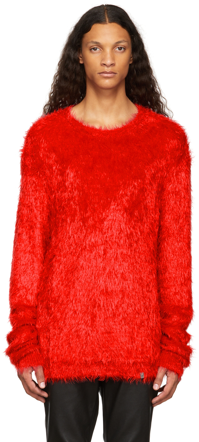 1017 ALYX 9SM Red Shag Knit Sweater