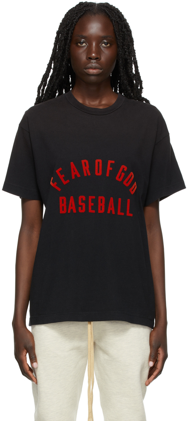 Fear of God Black & Red 'Baseball' Logo T-Shirt
