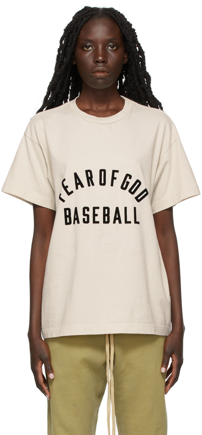 Fear of God: Beige Baseball T-shirt | SSENSE