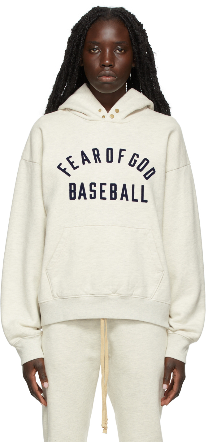 Fear of God Beige 'Baseball' Logo Hoodie