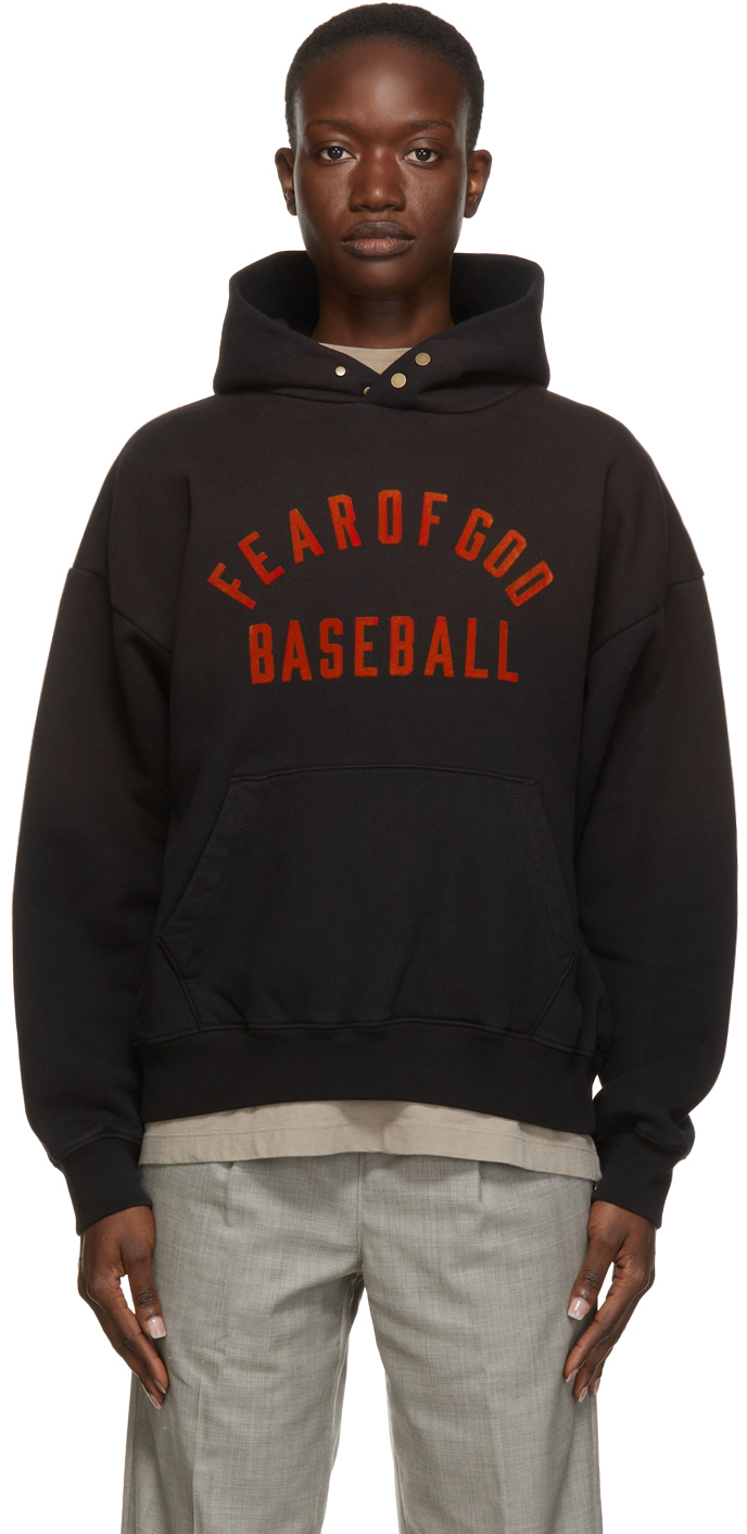 Fear Of God Baseball Hoodie In Vintage Black | ModeSens