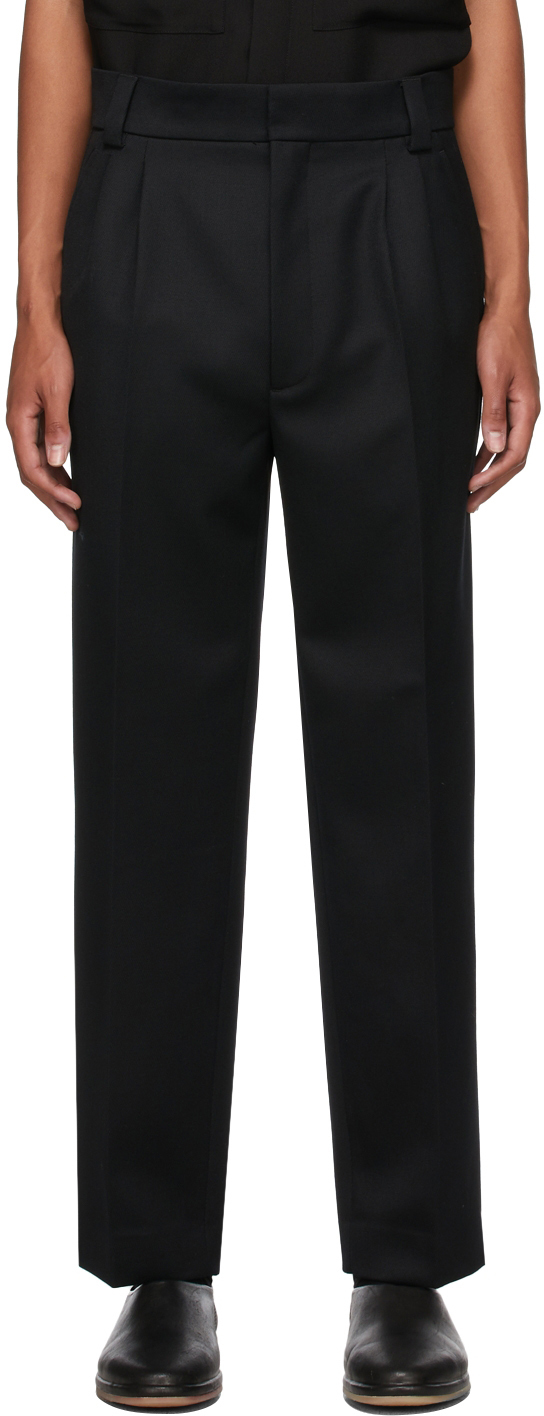 Fear of God Black Wool Double Pleated Trousers | Smart Closet