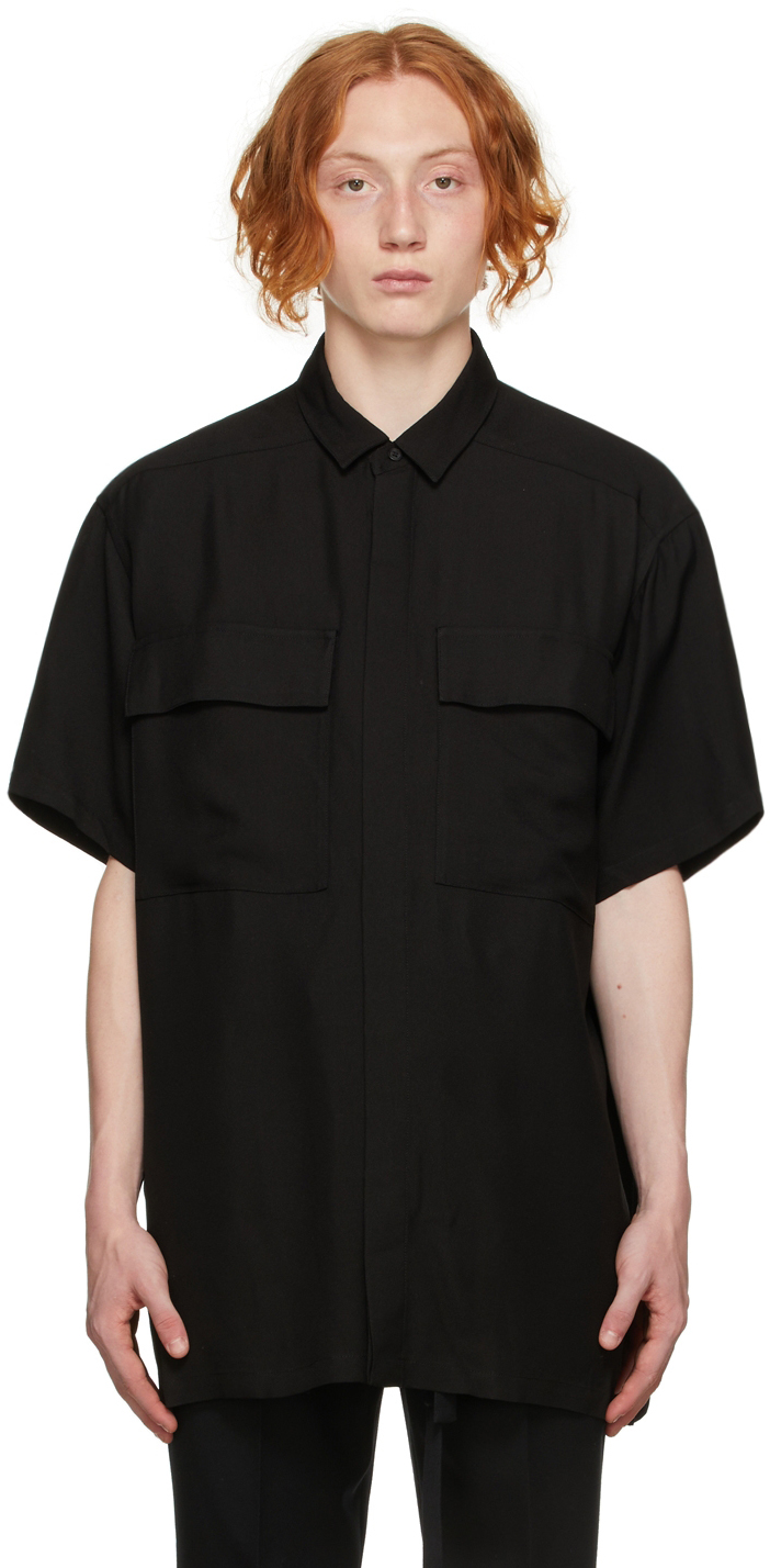 Fear of God Black Crepe Short Sleeve Shirt | Smart Closet