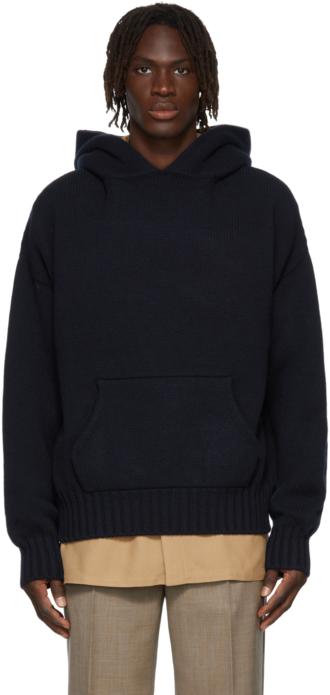 Fear of God Navy Knit Hoodie
