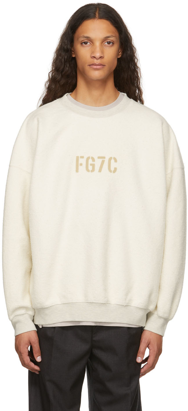 FEAR OF GOD フィアオブゴッド スウェット FOG ESSENTIALS エッセンシャルズ オーバーサイズ クルーネック スウェットシャツ Crewneck 22AW トープ系(WOOD) M トップス トレーナー【メンズ】