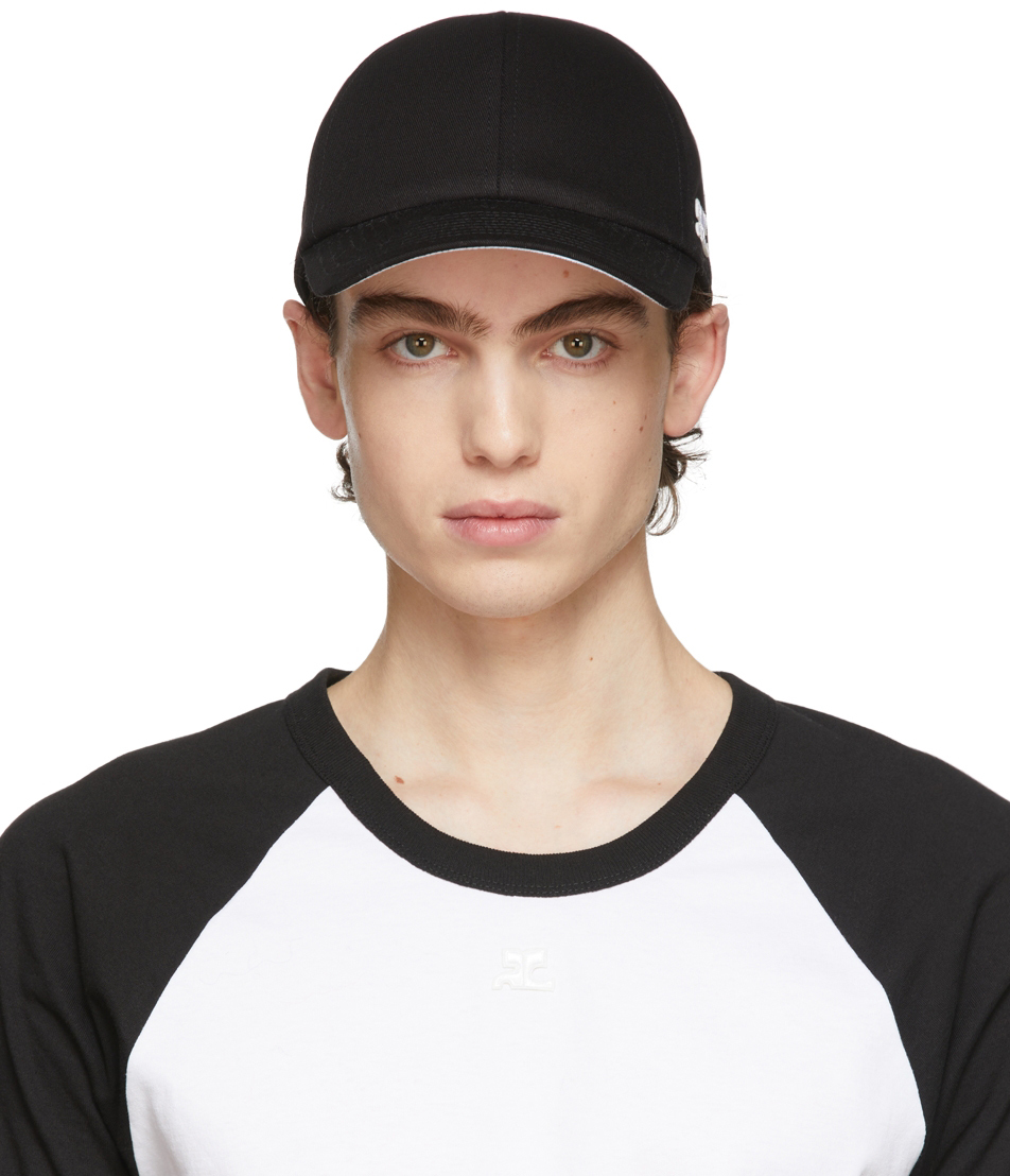 Courrèges Black Cotton Classic Cap | Smart Closet