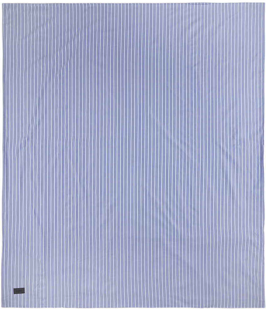Magniberg Blue Wall Street Duvet Cover In Striped Medium Blue