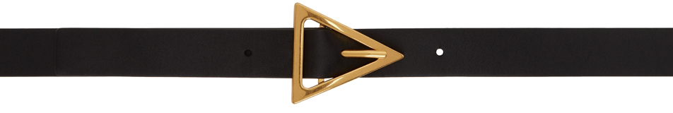 Bottega Veneta: ブラック Triangle ベルト | SSENSE 日本