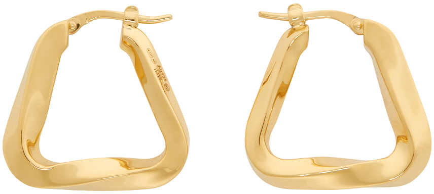 Bottega Veneta Gold Triangle Hoop Earrings