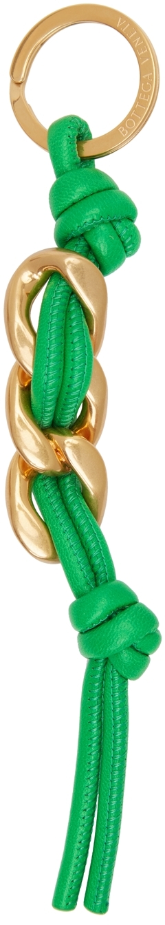 Bottega Veneta Green Curb Chain Keychain