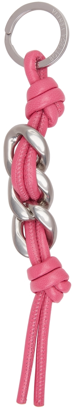 Bottega Veneta Pink Curb Chain Keychain