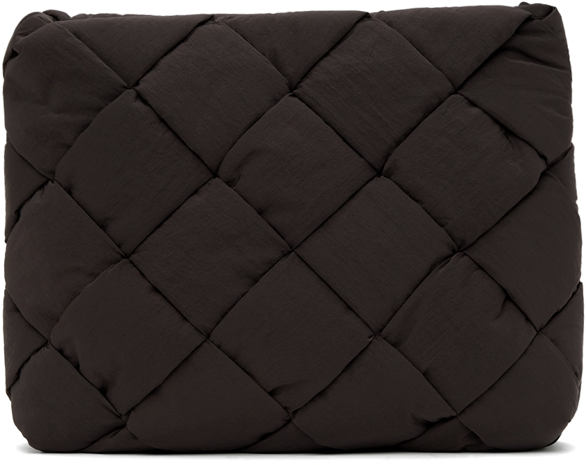 Bottega Veneta Brown Nylon Intrecciato Cassette Pouch