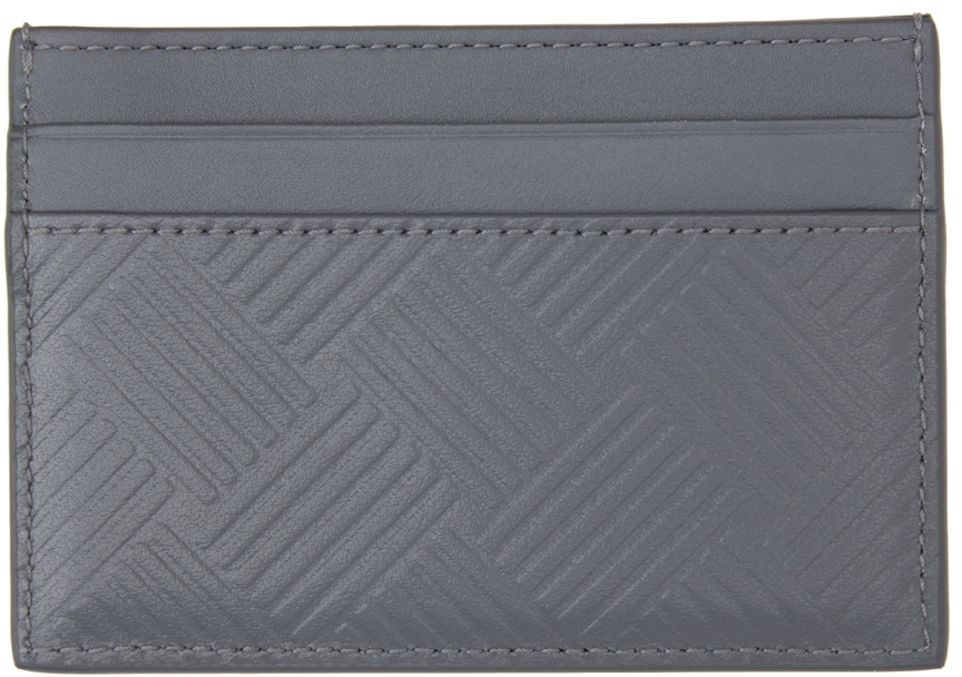 Bottega Veneta Grey Embossed Credit Card Holder