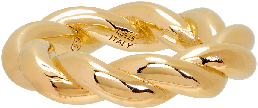 Bottega Veneta Gold Twist Ring