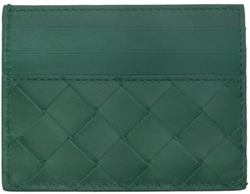 Bottega Veneta Green Calfskin Card Holder
