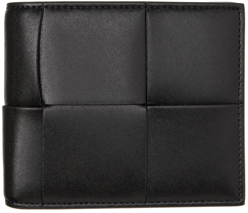 Bottega Veneta Black Intrecciato Bifold Wallet