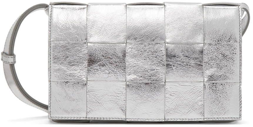 Bottega Veneta Parakeet/Silver Medium Intreccio Leather Cassette Bag  667298VCQ713724 - Handbags - Jomashop
