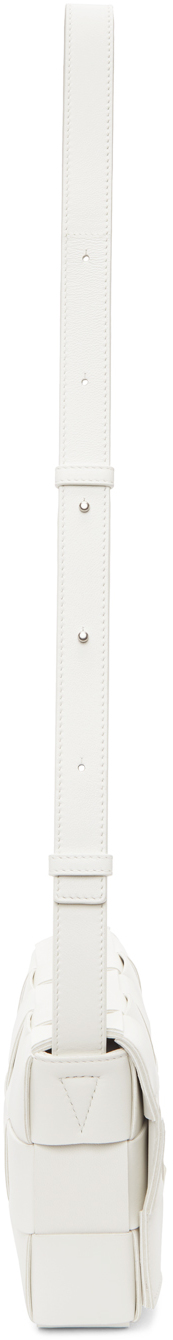 Bottega Veneta White Cassette Crossbody Bag In 9007 White Silver