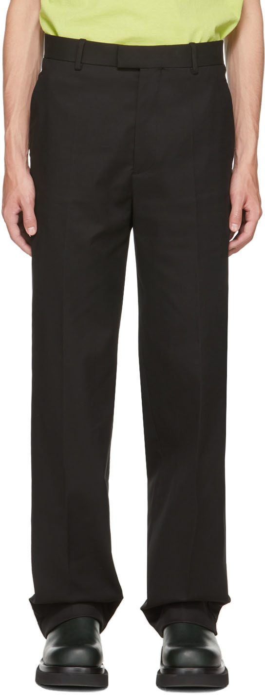 Grey Pressed-front melange tweed trousers, Bottega Veneta