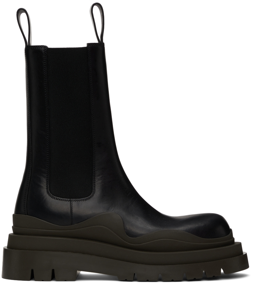 Bottega Veneta: Black & Brown Chelsea Boots | SSENSE
