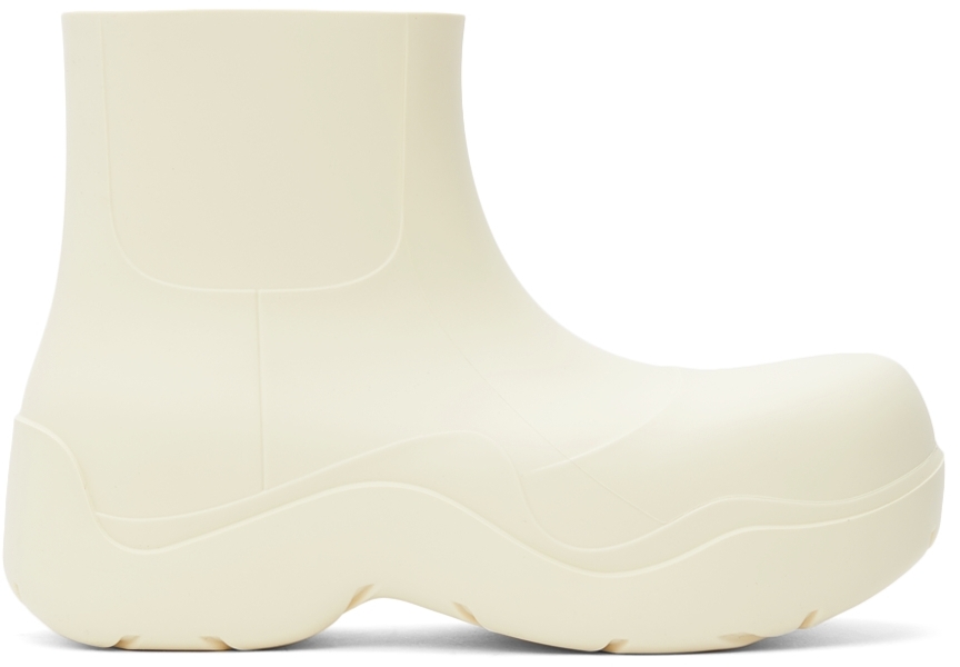Bottega Veneta: Off-White Puddle Chelsea Boots | SSENSE