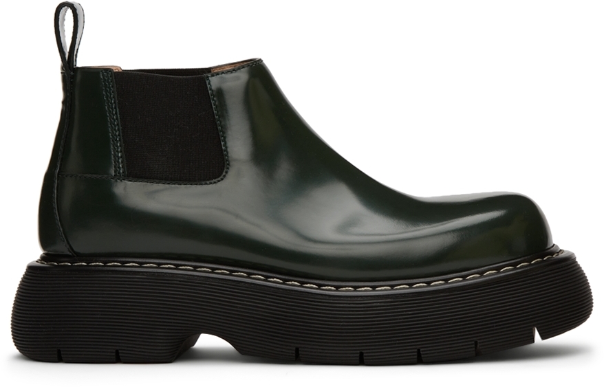 Bottega Veneta Green Swell Chelsea Boots