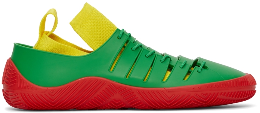 Bottega Veneta Green & Red Climber Sneakers